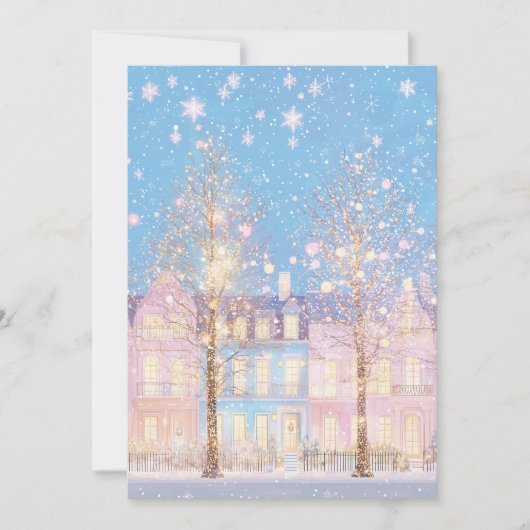 Carte de Noël rose et bleu Preppy (Devant)