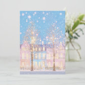 Carte de Noël rose et bleu Preppy (Debout devant)