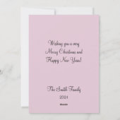 Carte de Noël rose et bleu Preppy (Dos)