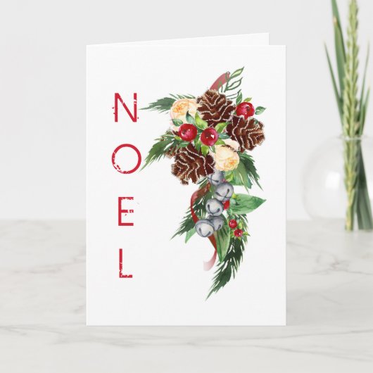 Carte de Noël rose et Pine Cones (Devant)