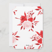 Carte de Noël Rose Florale Rouge (Dos)