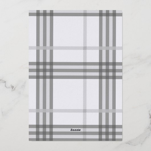 Carte de Noël rose Gold Foil Plaid (Verso)