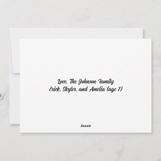 Carte de Noël rose menthe (Dos)