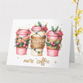 Carte de Noël rose mignonne (Fleur jaune)