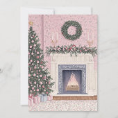 Carte de Noël rose Preppy (Devant)