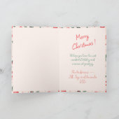 Carte de Noël rose rouge (Intérieur)