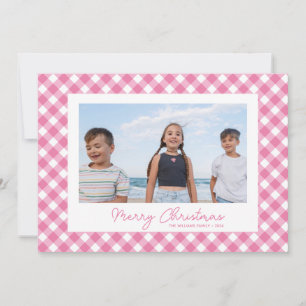 Carte de Noël rose simple