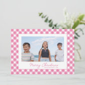 Carte de Noël rose simple (Debout devant)