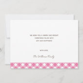 Carte de Noël rose simple (Dos)