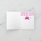 Carte de Noël rose tropicale de globe de neige de (Intérieur)