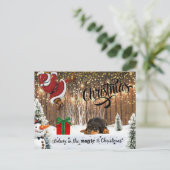 Carte de Noël Rottweiler, Père Noël (Debout devant)