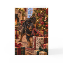 Carte de Noël Rottweiler | Rottie malicieux