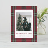 Carte de Noël rouge 1 photo (Debout devant)