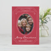 Carte de Noël rouge à main (Debout devant)