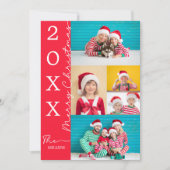 Carte de Noël rouge avec typographie script pour p (Devant)