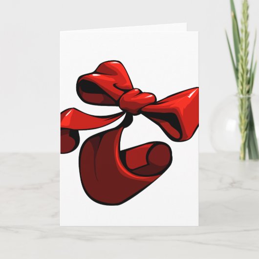 Carte de Noël rouge d'arc (Devant)