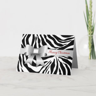 carte de Noël rouge de photo du zèbre 311-Golden