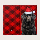 Carte de Noël rouge de vacances de chien de Terre- (Outside Unfolded)