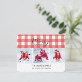 Carte de Noël rouge du guingan 3-Photo (Debout devant)