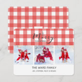 Carte de Noël rouge du guingan 3-Photo (Devant / Derrière)