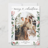 Carte de Noël rouge en forme d'arc moderne (Devant)