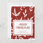 Carte de Noël Rouge et Blanc Motif vintage (Devant)