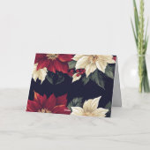 Carte de Noël Rouge et Blanc Poinsettia (Dos)