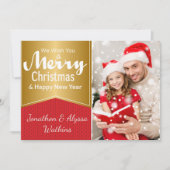 Carte de Noël rouge et or (Devant)