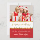 Carte de Noël rouge et or (Devant)