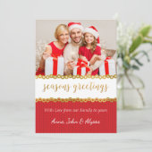 Carte de Noël rouge et or (Debout devant)