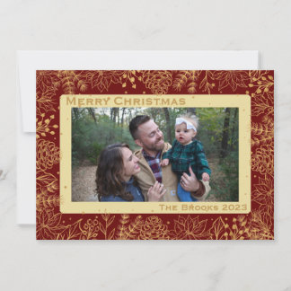 Carte de Noël Rouge et Or