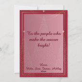 Carte de Noël Rouge et Or Élégante (Dos)