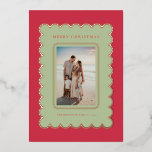 Carte de Noël Rouge et Rose Gold Foil<br><div class="desc">Carte de Noël Pink et Rose Gold Foil</div>