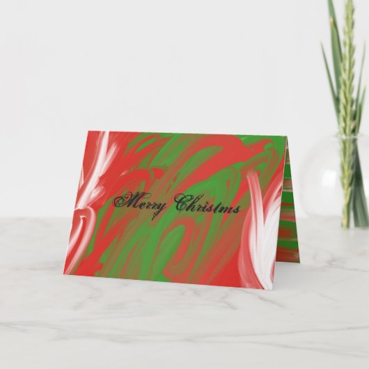 Carte de Noël rouge et verte (Devant)