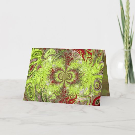 Carte de Noël rouge et verte (Devant)