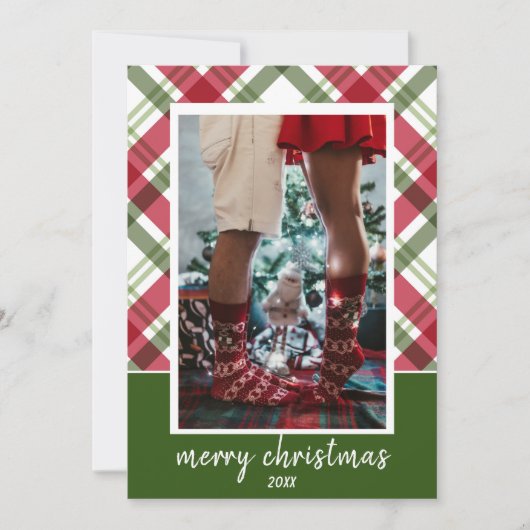 Carte de Noël rouge et verte (Devant)