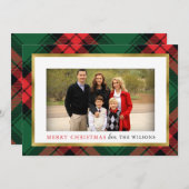 Carte de Noël rouge et verte (Devant / Derrière)