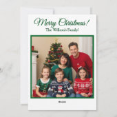 Carte de Noël rouge et verte avec ornements arboré (Dos)