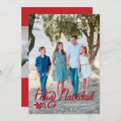 Carte de Noël rouge Feliz Navidad (Devant / Derrière)