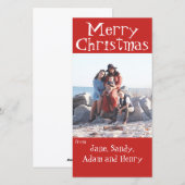 Carte de Noël rouge joyeux (Devant / Derrière)