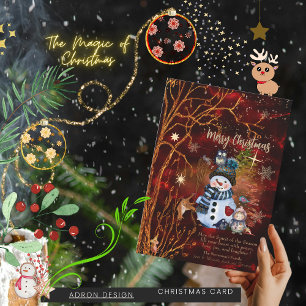 Carte de Noël rouge or Joyeux Noël