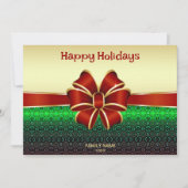 Carte de Noël Rouge Ribbon Gold (Devant)