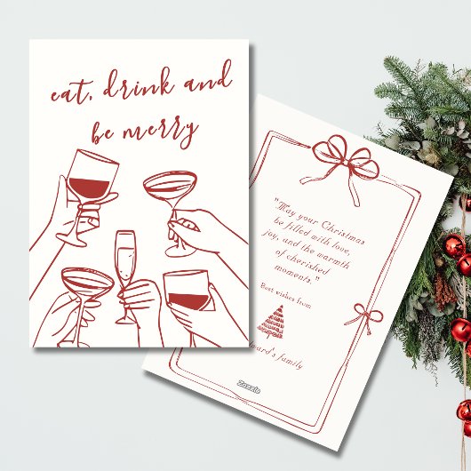 Carte de Noël rouge vintage