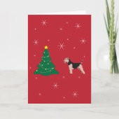 Carte de Noël rouge Welsh Terrier (Devant)