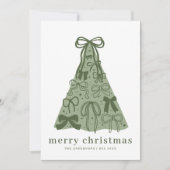 Carte de Noël ruban vert sauge (Devant)