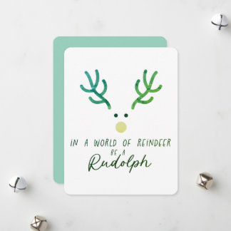 Carte de Noël Rudolph