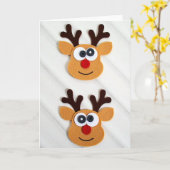 Carte de Noël Rudolph (Fleur jaune)