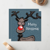 Carte de Noël Rudolph Reindeer (Devant/Arrière en situation)