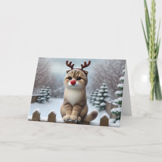 Carte de Noël Rudolph Whiskers (Devant)