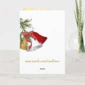 Carte de Noël russe Joyeux. Cloches, bougie, prése (Dos)